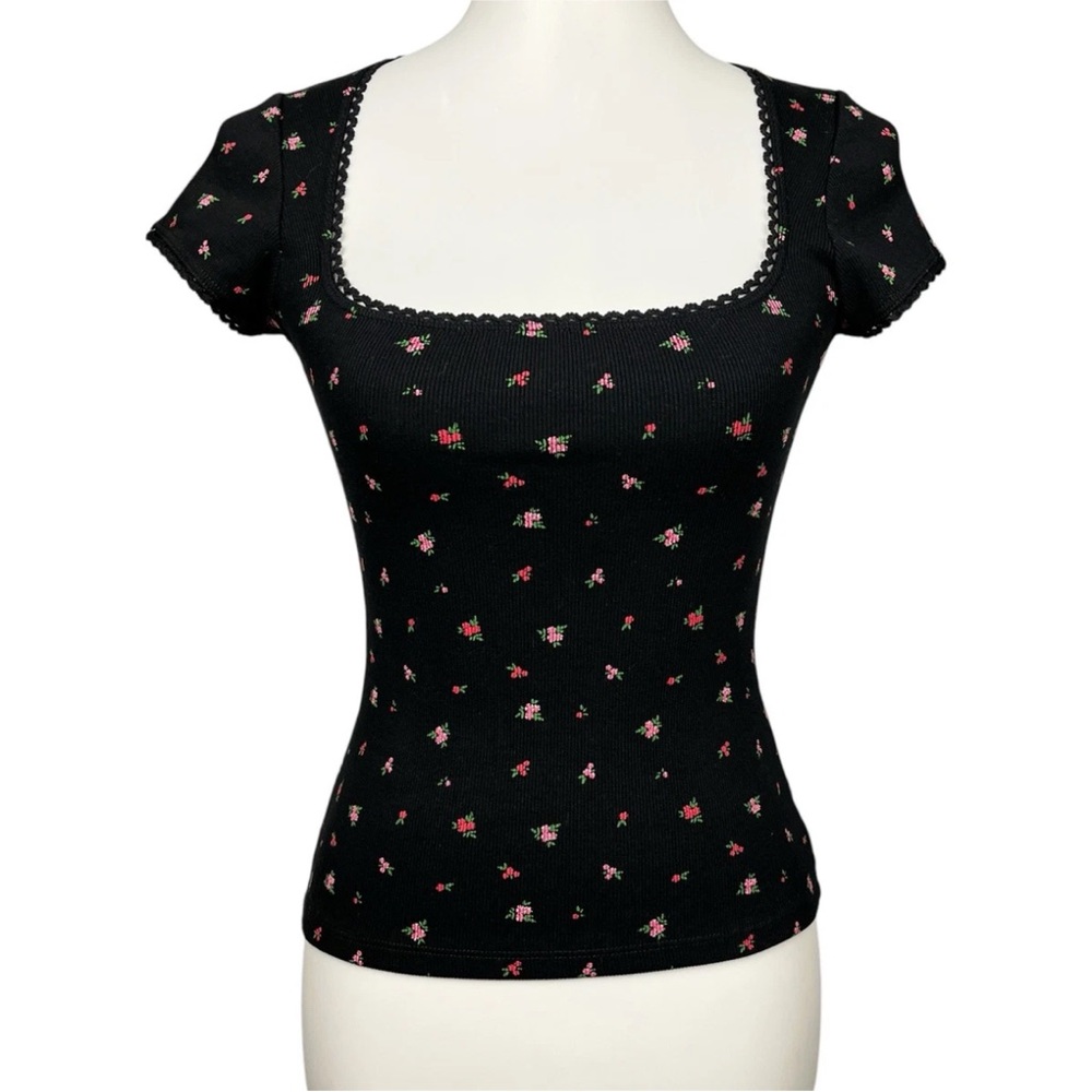 Rouje Paris SIAM Top, in Black Floral Size 38